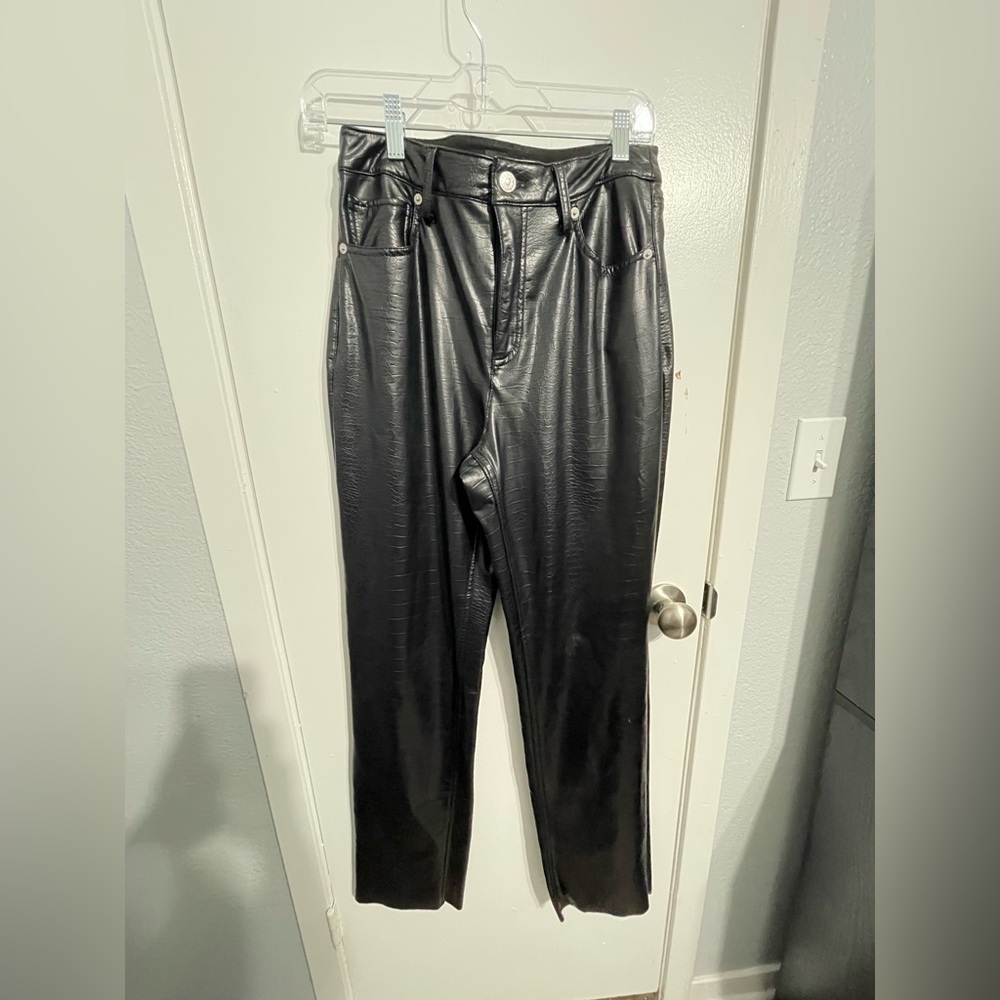 Express Black Faux Leather Trousers